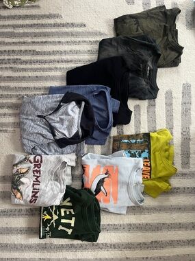 Old Navy Kids Assorted Graphic & Solid Tops - Green, Black, Gray, Blue, Yellow